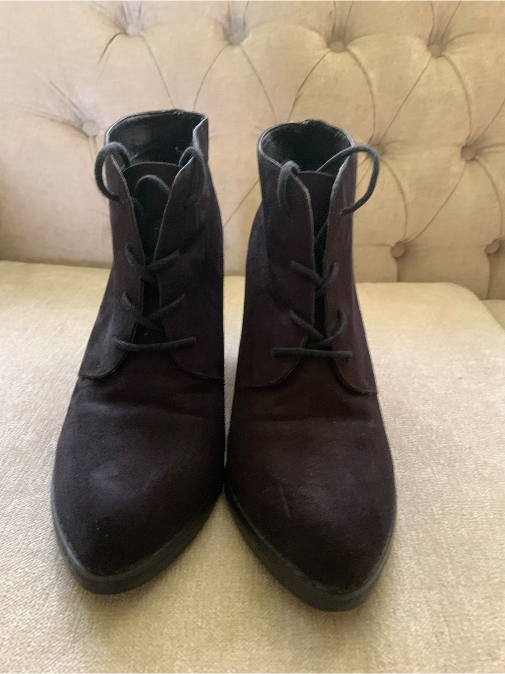Steve Madden Dark Brown Suede Lace-Up Ankle Booties